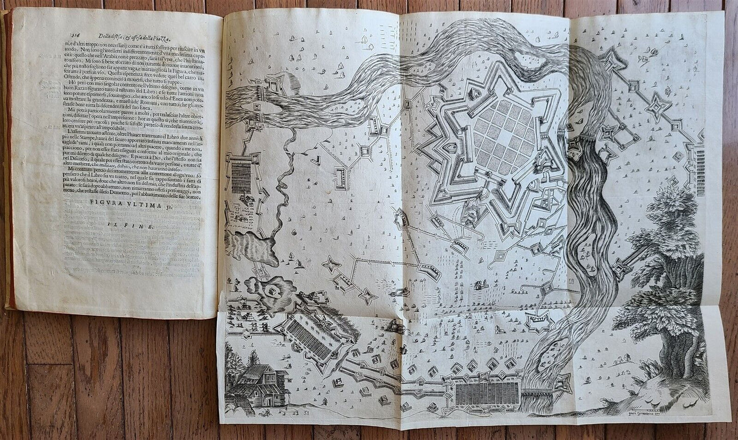 1654 ILLUSTRATED MILITARY FORTIFICATIONS DIFESA ET OFFESA DELLE PIAZZE antique