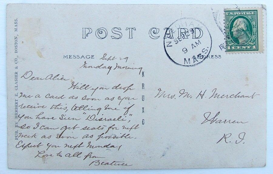 RPPC VINTAGE 1918 REAL PHOTO POSTCARD FAIR OAKS PARK NEEDHAM MASS.