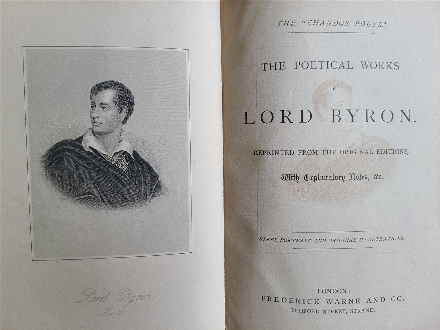 1880 THE POETICAL WORKS of LORD BYRON antique ILLUSTRATED POETRY