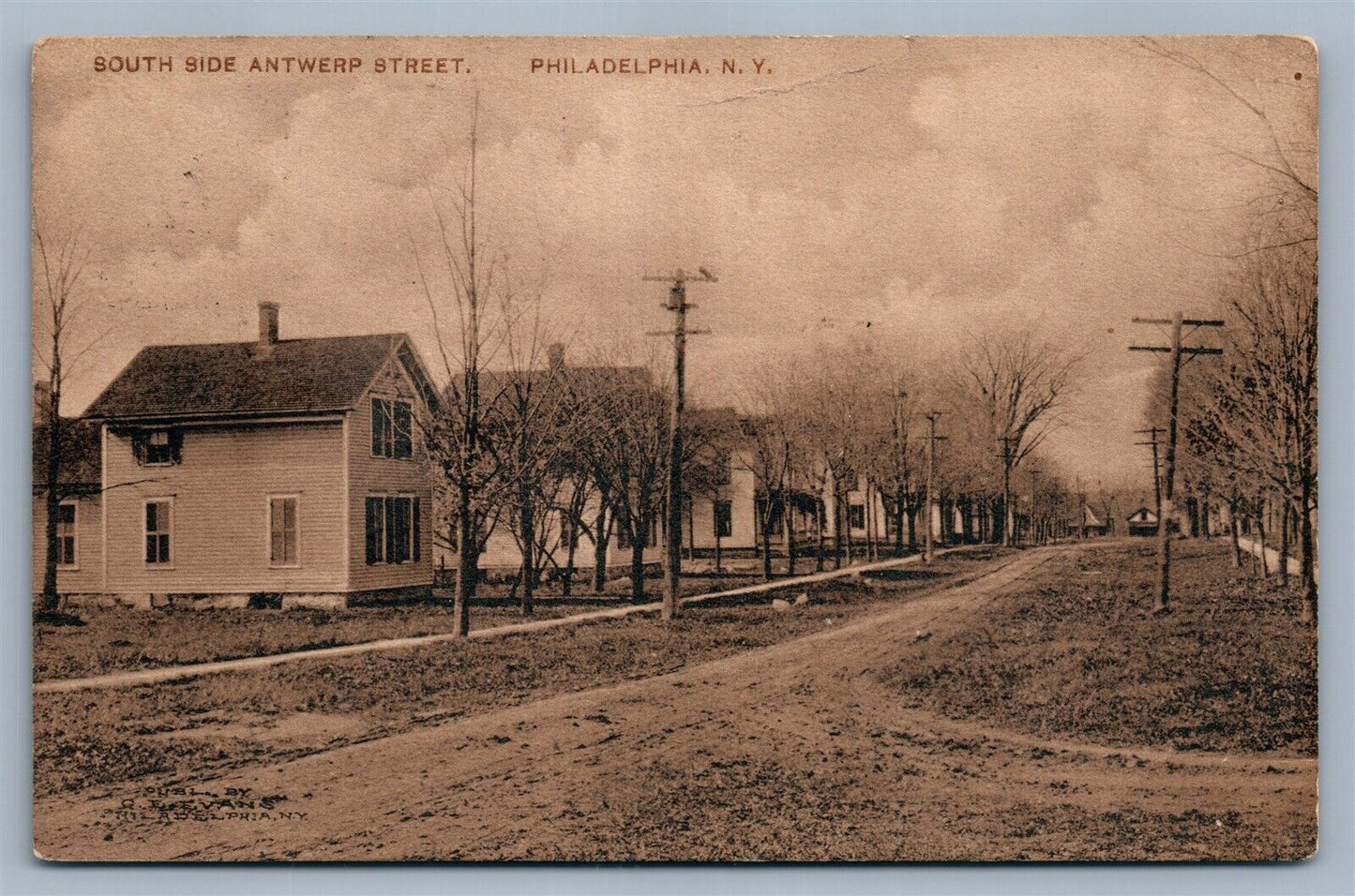 PHILADELPHIA NY ANTWERP STREET ANTIQUE POSTCARD