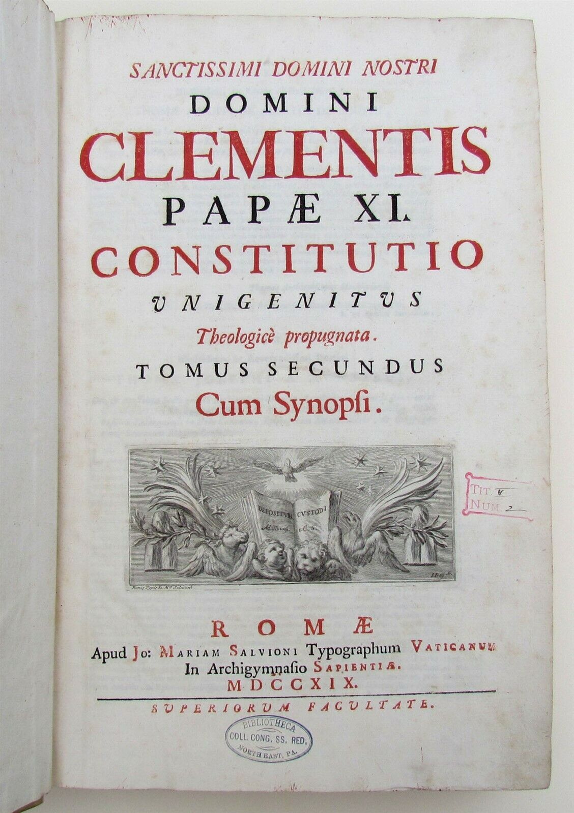 1719 ANTIQUE VELLUM BOUND FOLIO Clementis Papae XI Contitutio Unigenitus