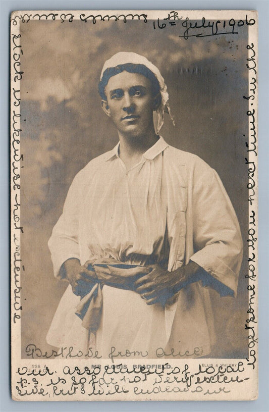 EDWARDIAN COMEDY ACTOR LOUIS BRADFIELD ANTIQUE REAL PHOTO POSTCARD RPPC