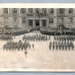 MILITARY PARADE BRITISH AMERICAN RUSSIAN? FLAGS VINTAGE REAL PHOTO POSTCARD RPPC