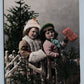 KIDS AT CHRISTMAS TREE 1912 ANTIQUE POSTCARD