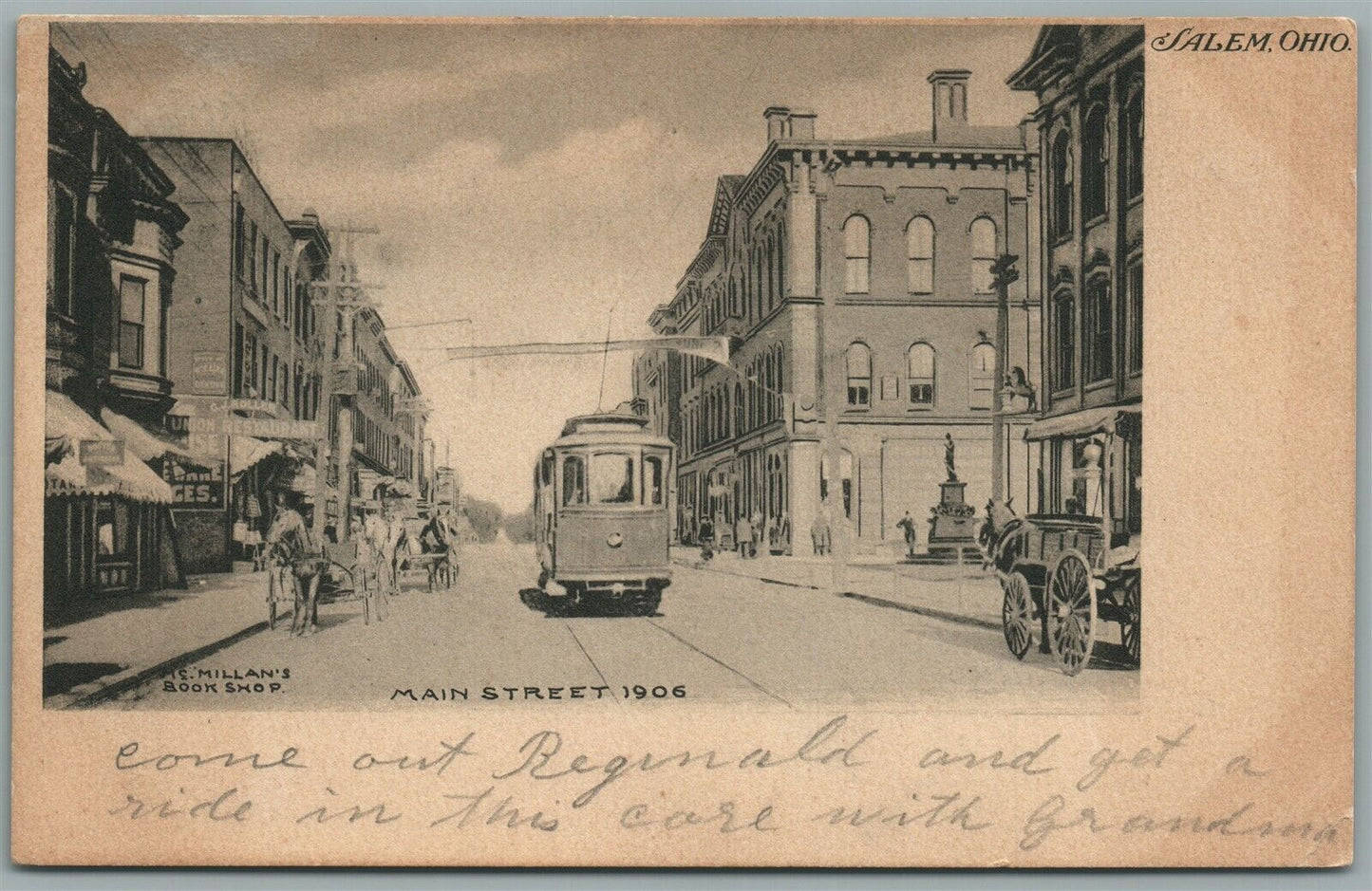 SALEM OH MAIN STREET ANTIQUE POSTCARD