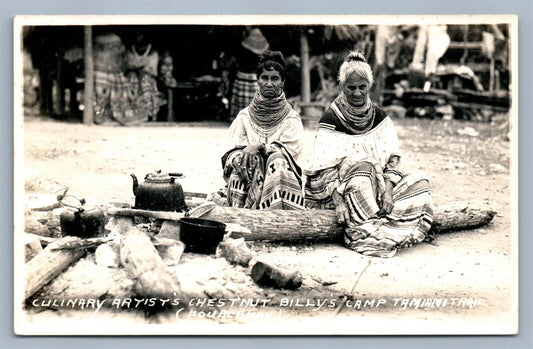 AMERICAN SEMINOLE INDIANS CULINARY ARTISTS ANTIQUE REAL PHOTO POSTCARD RPPC