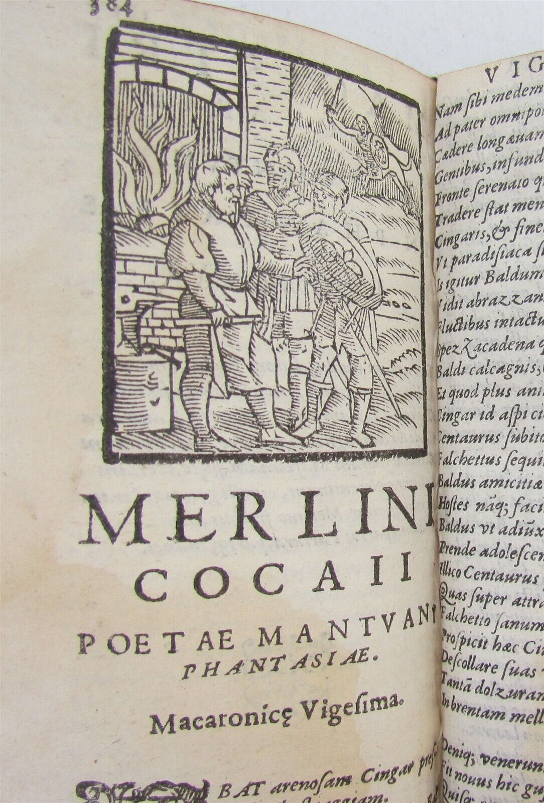 1585 ILLUSTRATED MACARONIC POETRY MERLINI COCAII antique 16th CENTURY