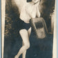 YOUNG LADY in GYMNASTIC SUIT risque ANTIQUE REAL PHOTO POSTCARD RPPC