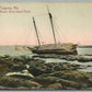 CAPE PORPOISE ME GOAT ISLAND POINT WRECK ANTIQUE POSTCARD