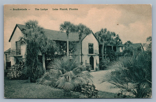 LAKE PLACID FL SOUTHWINDS LODGE ANTIQUE POSTCARD