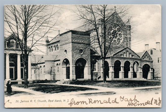 RED BANK NJ ST.JAMES CHURCH ANTIQUE POSTCARD