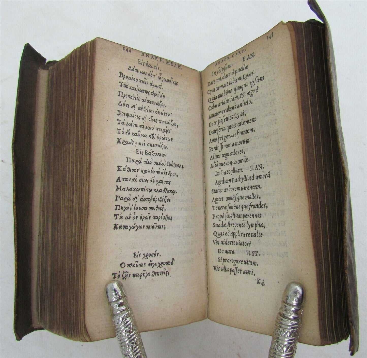 1566 PINDARI OLYMPIA vellum bound ANTIQUE Pindarus GREEK & LATIN Poetry