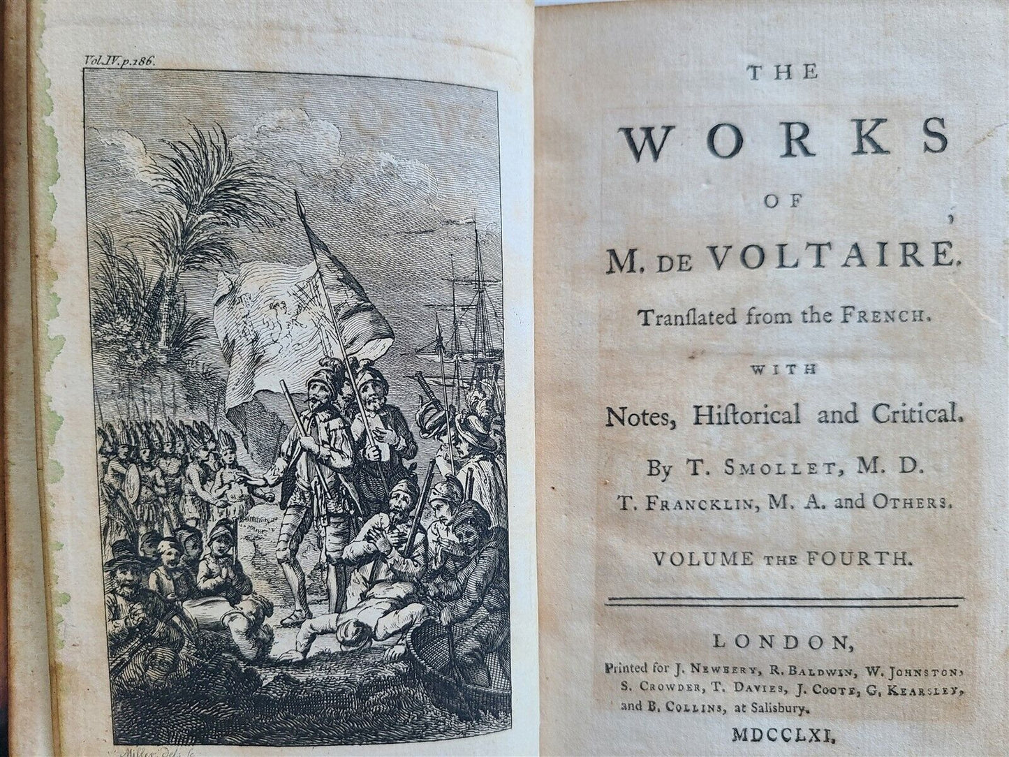 1761 - 1769 VOLTAIRE WORKS antique 31 VOLUMES in ENGLISH