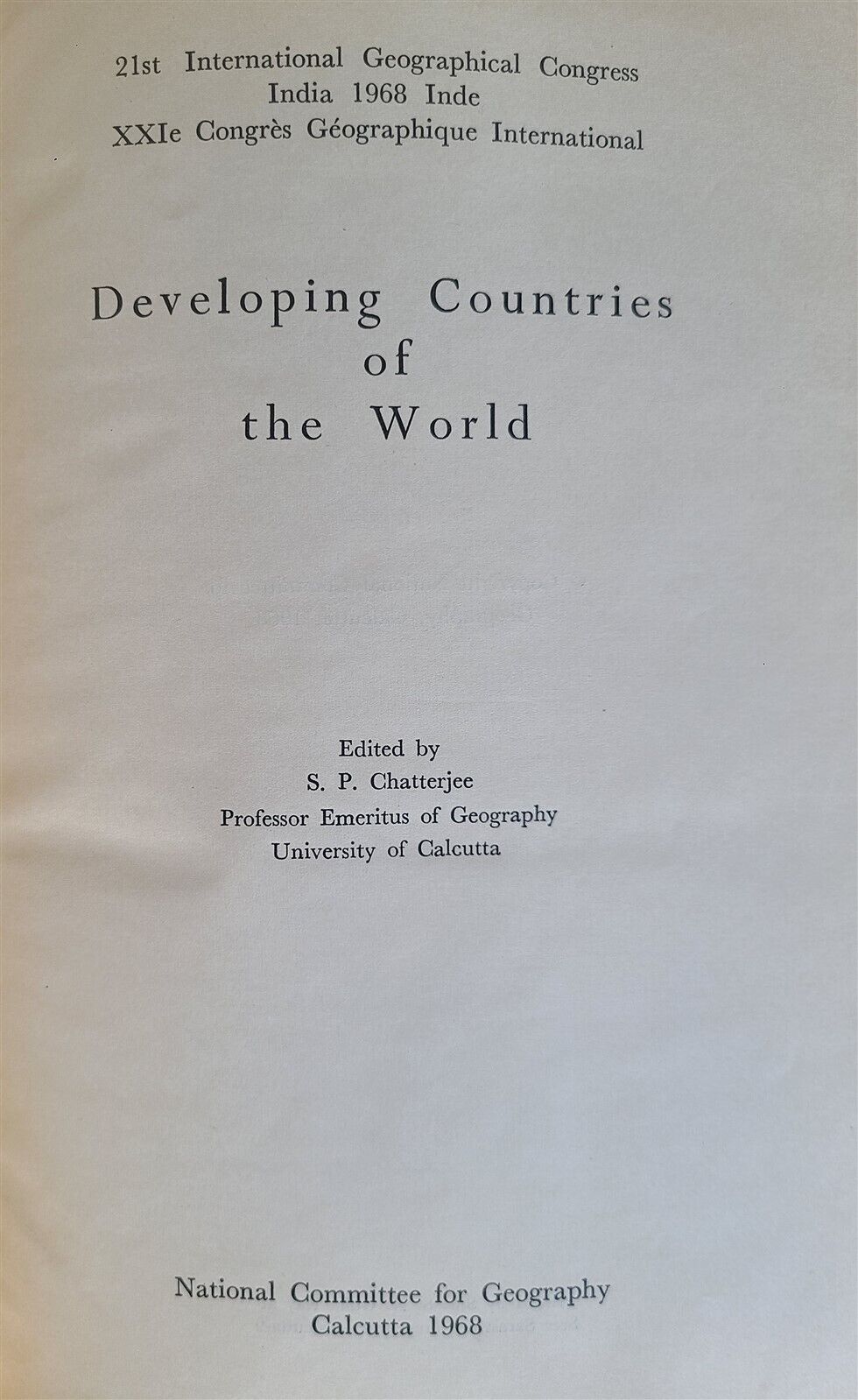 1968 DEVELOPING COUNTRIES OF THE WORLD vintage 21st GEOGRAPHICAL CONGRESS INDIA