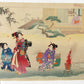 JAPANESE WOODBLOCK PRINT ANTIQUE GEISHAS BUILDING FIRE