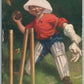 ARTIST SIGNED E. KINSELLA ANTIQUE POSTCARD CRICKET PLAYER