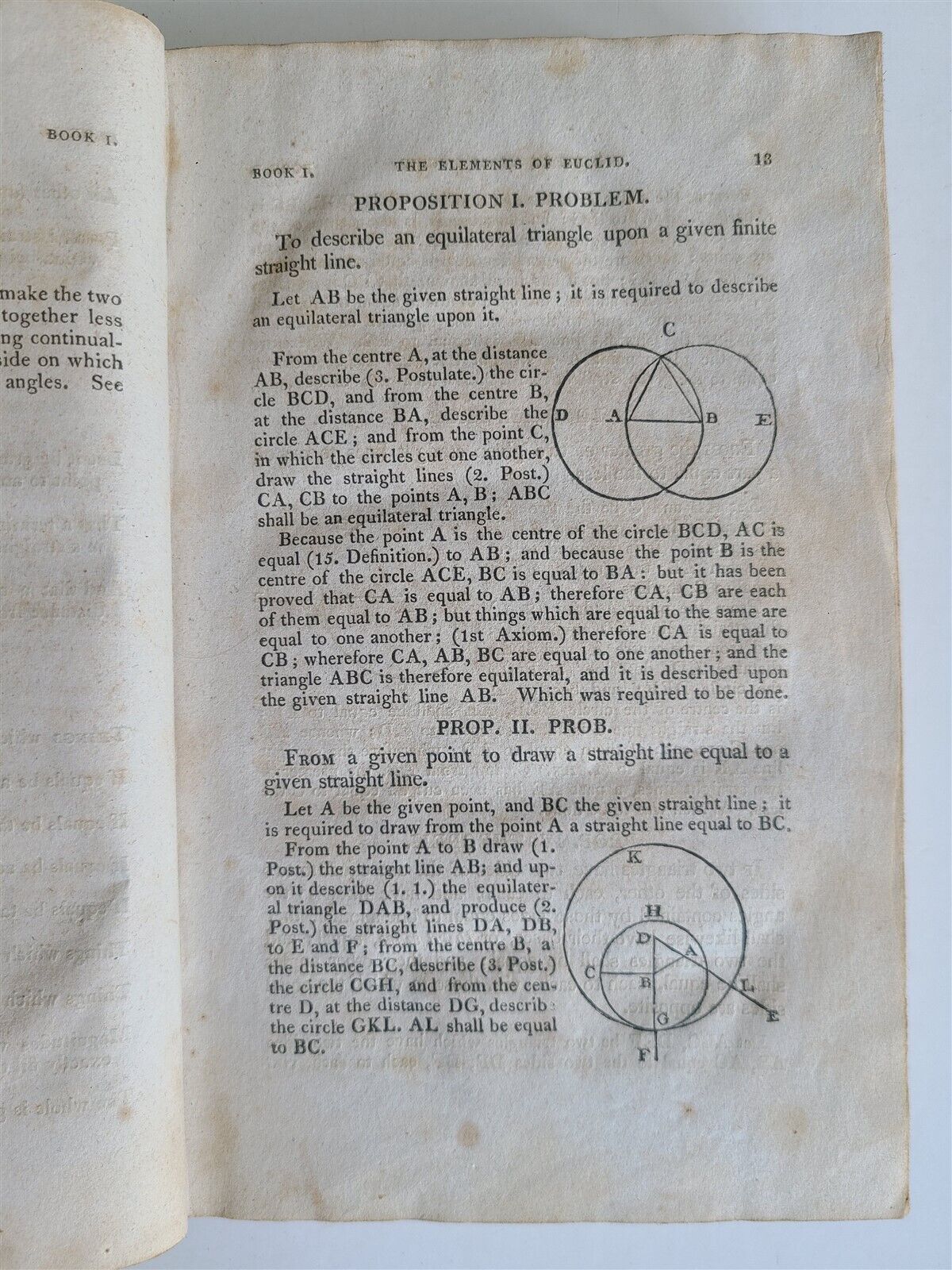 1825 ELEMENTS of EUCLID by ROBERT SIMSON GEOMETRY antique in ENGLISH AMERICANA