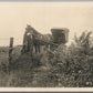 MAN w/ HORSE DRAWN LIGHT CAARRIAGE ANTIQUE REAL PHOTO POSTCARD RPPC