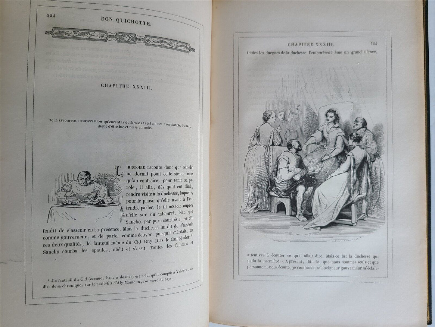 1836 DON QUICHOTTE DE LA MANCHE MIGUEL de CERVANTES 2 VOLS antique ILLUSTRATED