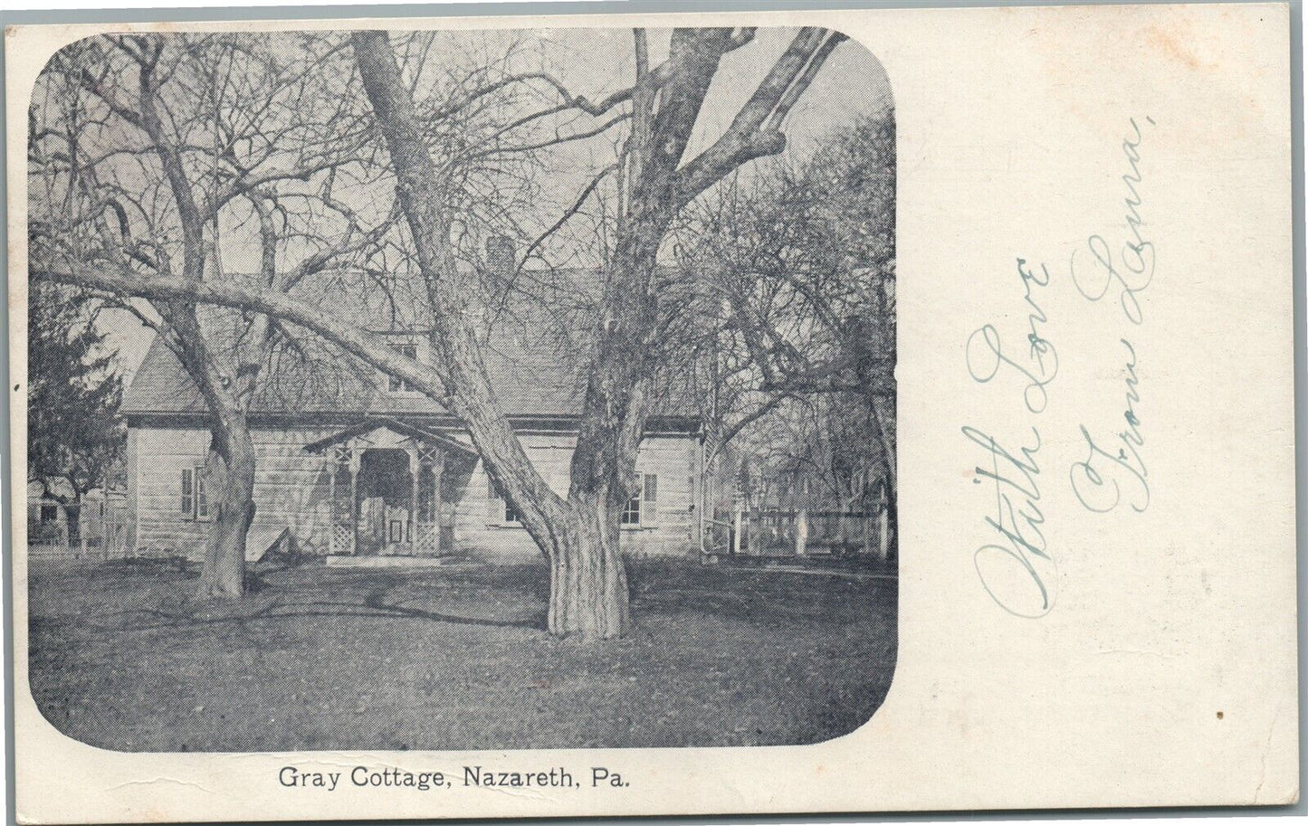 NAZARETH PA GRAY COTTAGE ANTIQUE POSTCARD