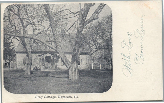 NAZARETH PA GRAY COTTAGE ANTIQUE POSTCARD