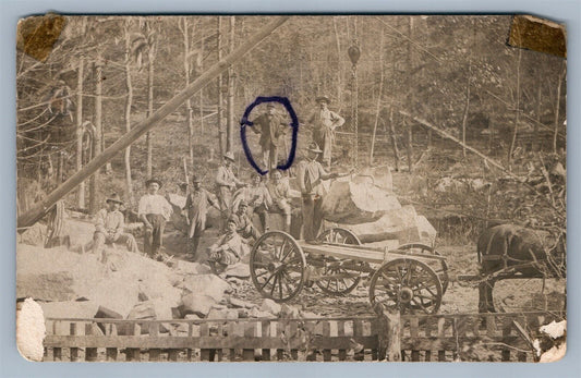 WORK CREW ANTIQUE REAL PHOTO POSTCARD RPPC