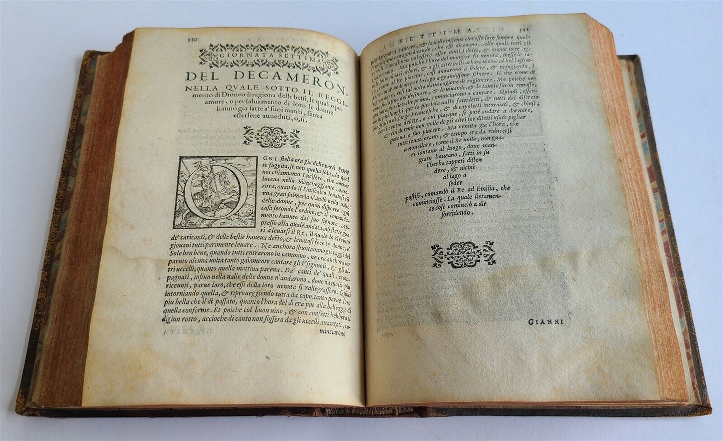 1573 IL DECAMERON by Giovanni BOCCACCIO antique 16th CENTURY