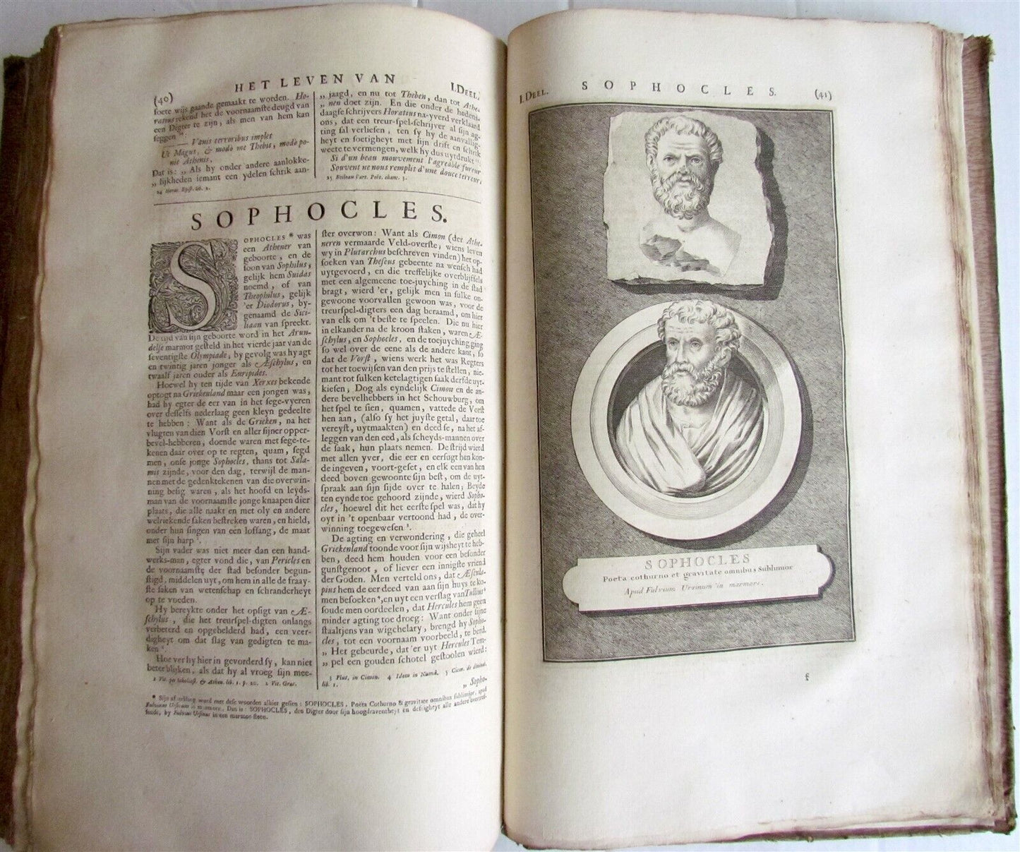 1702 DESCRIPTION of GREEK & EASTERN PHILOSOPHERS FOLIO antique 45 ENGRAVINGS