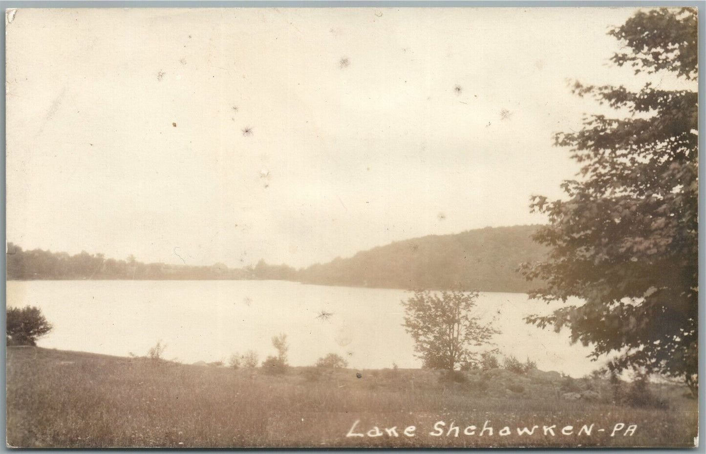 LAKE SHCHAWKEN PA ANTIQUE REAL PHOTO POSTCARD RPPC