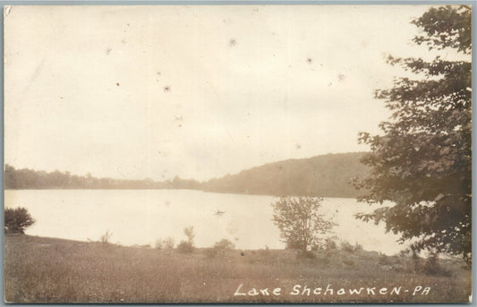 LAKE SHCHAWKEN PA ANTIQUE REAL PHOTO POSTCARD RPPC