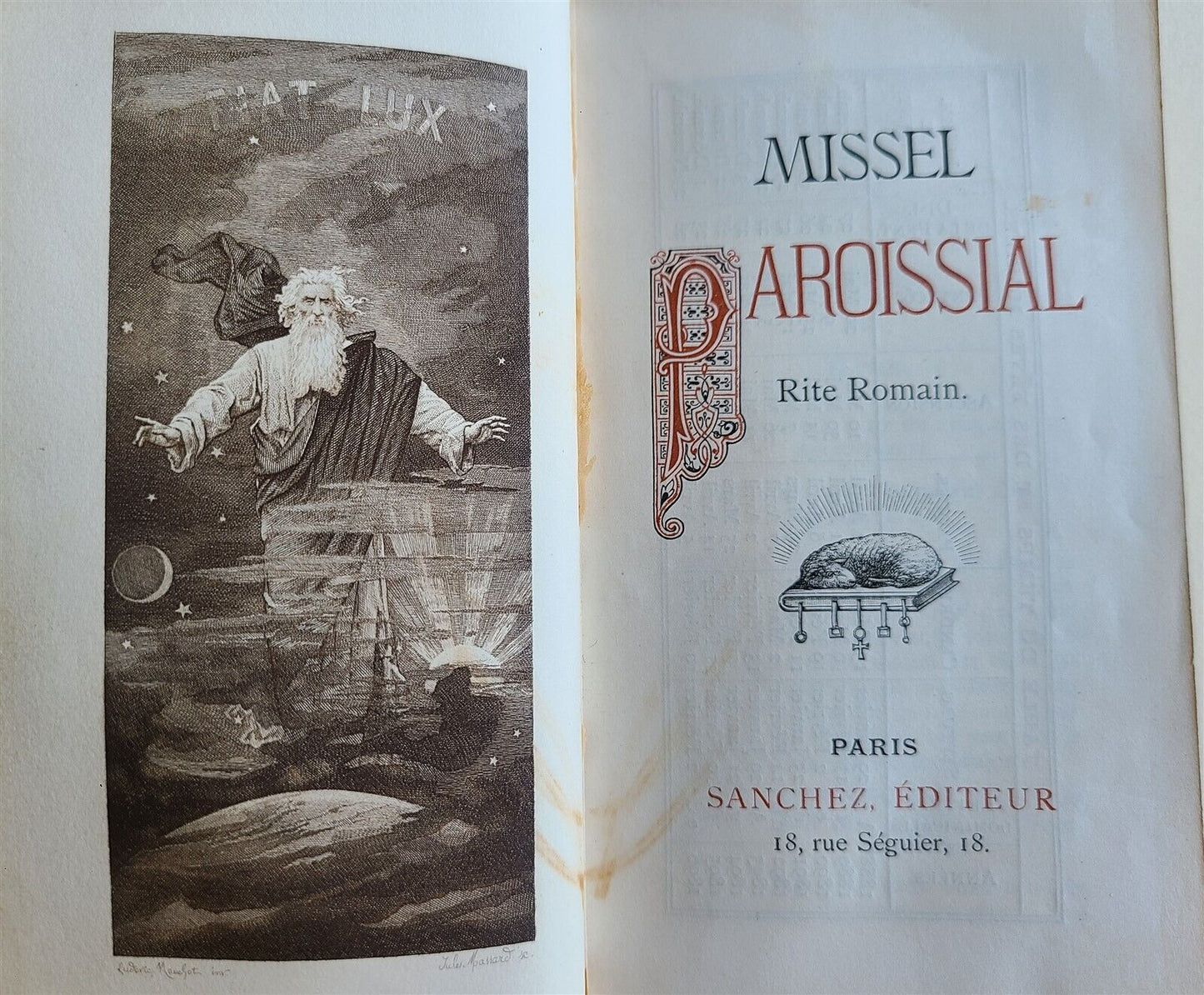 1890s MISSAL IN FRENCH ILLUSTRATED antique MISSEL PAROISSIAL