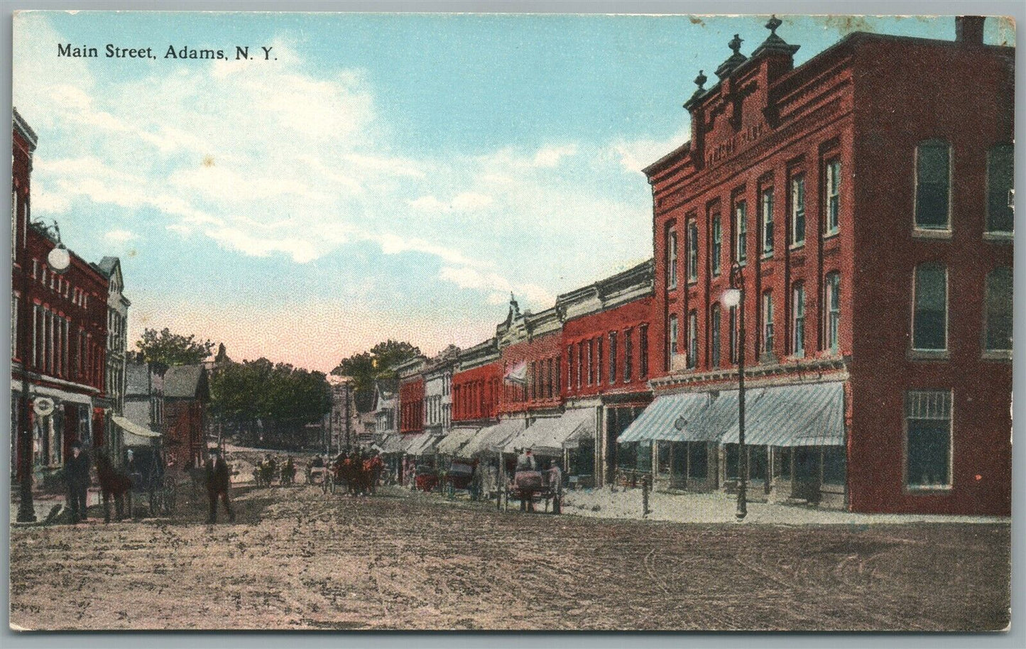 ADAMS NY MAIN STREET ANTIQUE POSTCARD