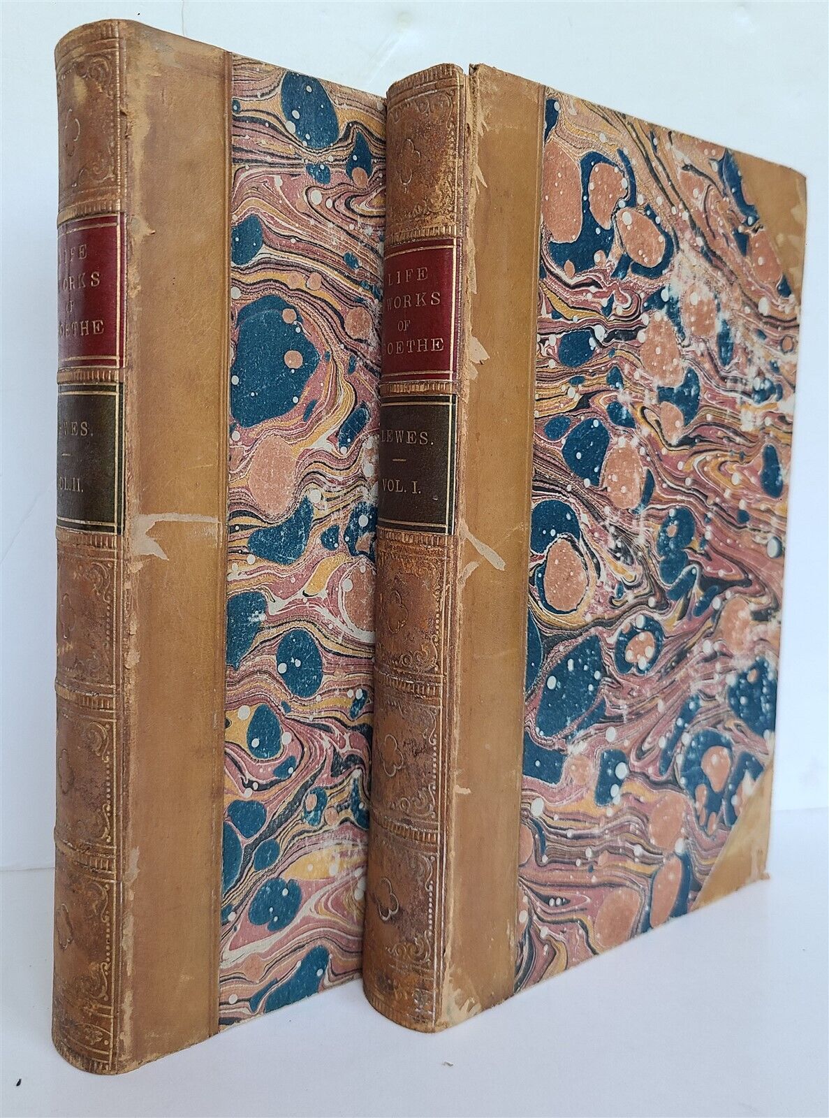 1855 THE LIFE & WORKS of GOETHE by G.H.LEWES 2 volumes ANTIQUE