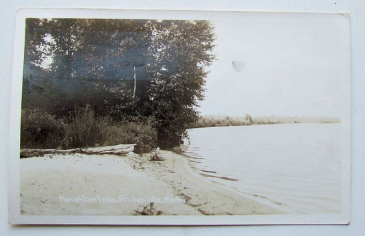 VINTAGE 1941 RPPC REAL PHOTO POSTCARD HOUGHTON LAKE PRUDENVILLE MI