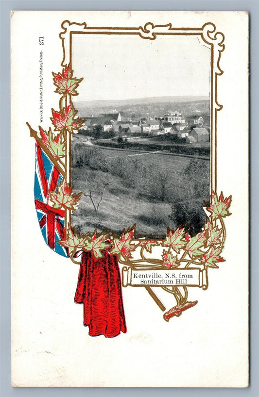 KENTVILLE NS CANADA FROM SANITARIUM HILL ANTIQUE POSTCARD