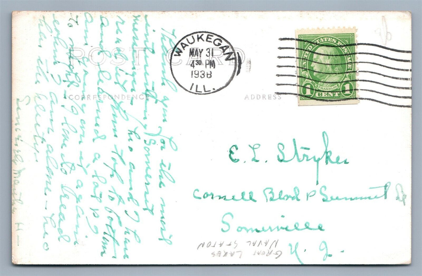 NAVAL STATION GREAT LAKES NORTH CHICAGO IL VINTAGE REAL PHOTO POSTCARD RPPC