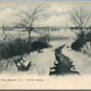 NEWARK NJ WINTER SCENE BRANCH BROOK PARK ANTIQUE POSTCARD