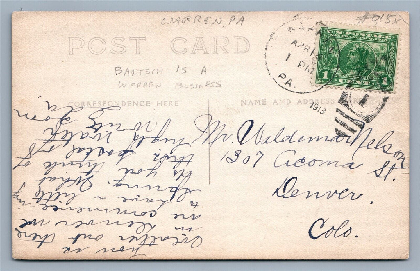 WARREN PA FLOOD ANTIQUE REAL PHOTO POSTCARD RPPC