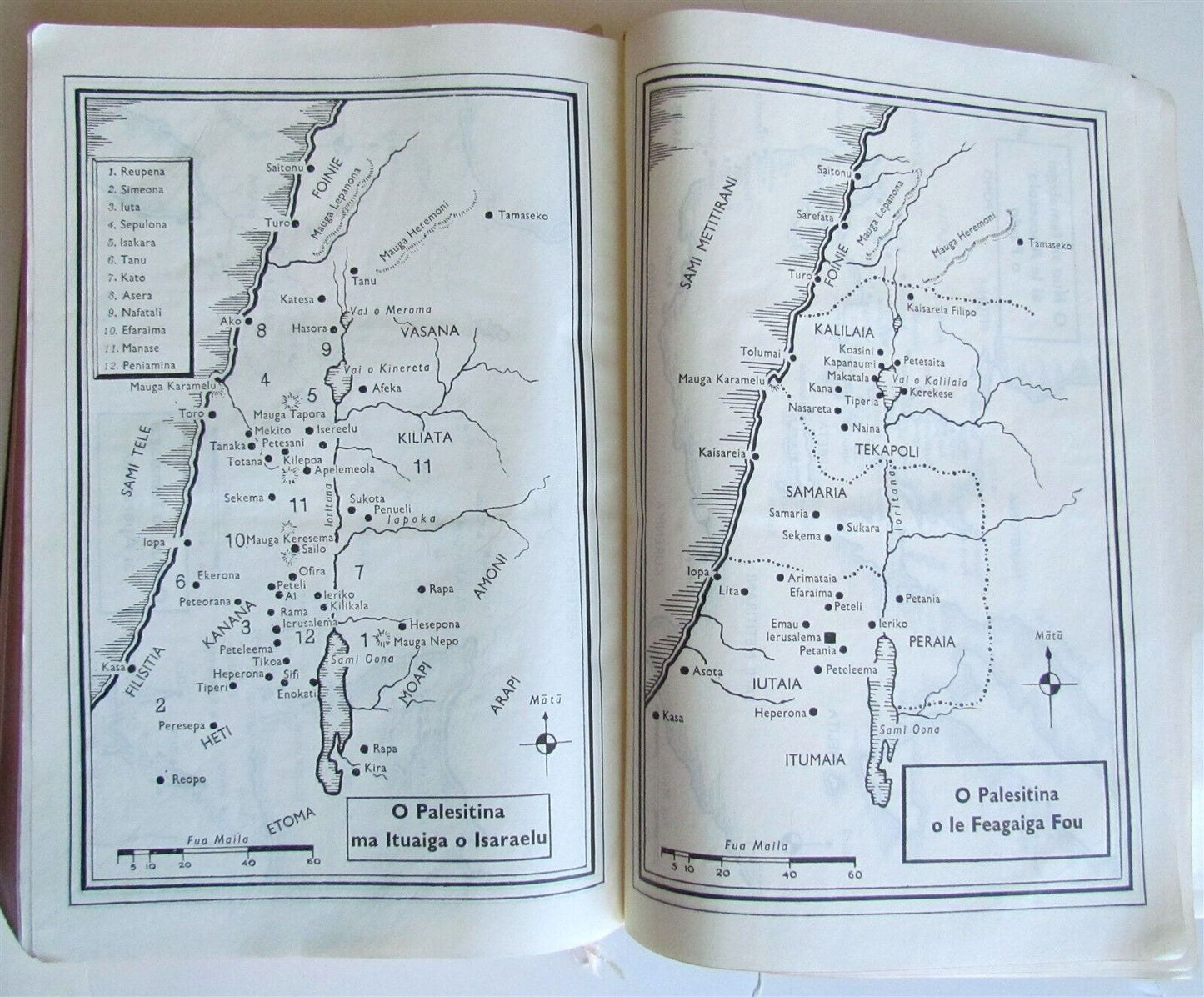 NEW ZEALAND SAMOAN BIBLE O LE TUSI PAIA vintage 1970 w/ MAPS Polynesian language