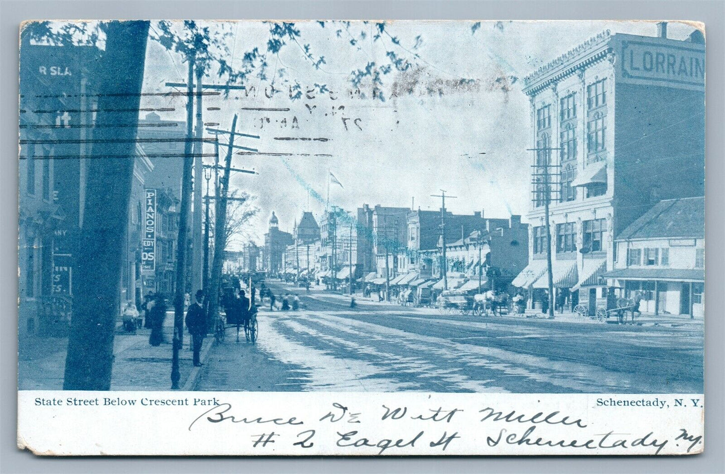 SCHENECTADY NY STATE STREET ANTIQUE POSTCARD