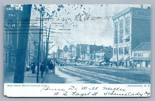 SCHENECTADY NY STATE STREET ANTIQUE POSTCARD