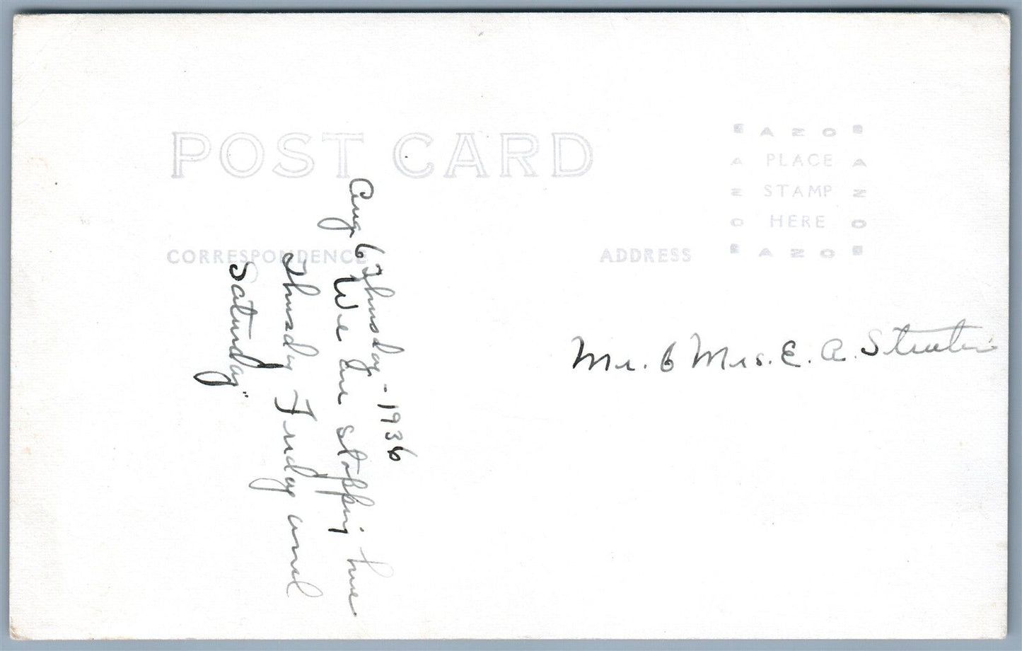 NEW HARTFORD NY LIMBERLOST CAMP 1936 VINTAGE REAL PHOTO POSTCARD RPPC