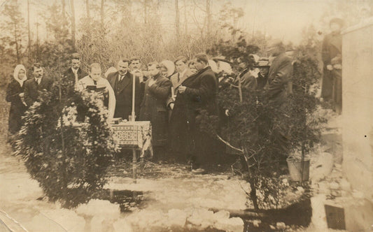 FUNERAL CEMETERY ANTIQUE REAL PHOTO POSTCARD RPPC