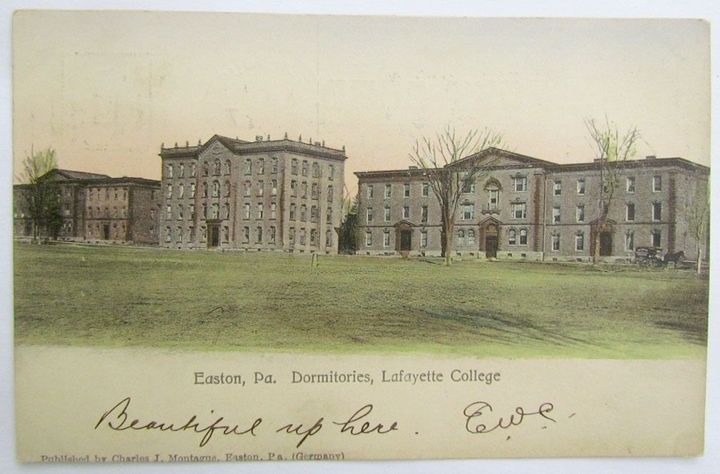 1906 ANTIQUE UNDIVIDED POSTCARD DORMITORIES LAFAYETTE COLLEGE EASTON PA