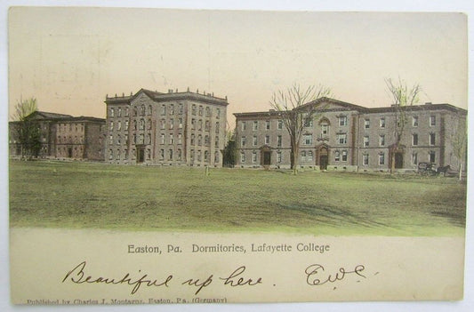 1906 ANTIQUE UNDIVIDED POSTCARD DORMITORIES LAFAYETTE COLLEGE EASTON PA