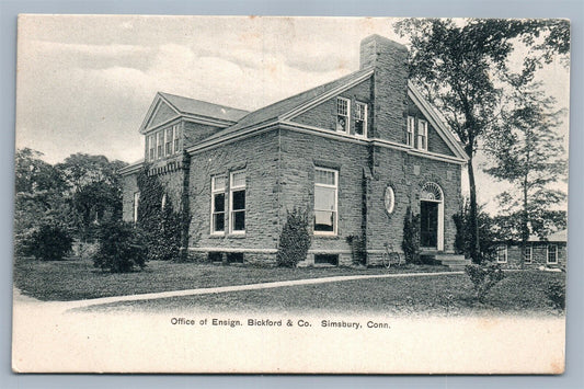 SIMBURY CT OFFICE OF ENSIGN. BRICKFORD & CO. ANTIQUE POSTCARD