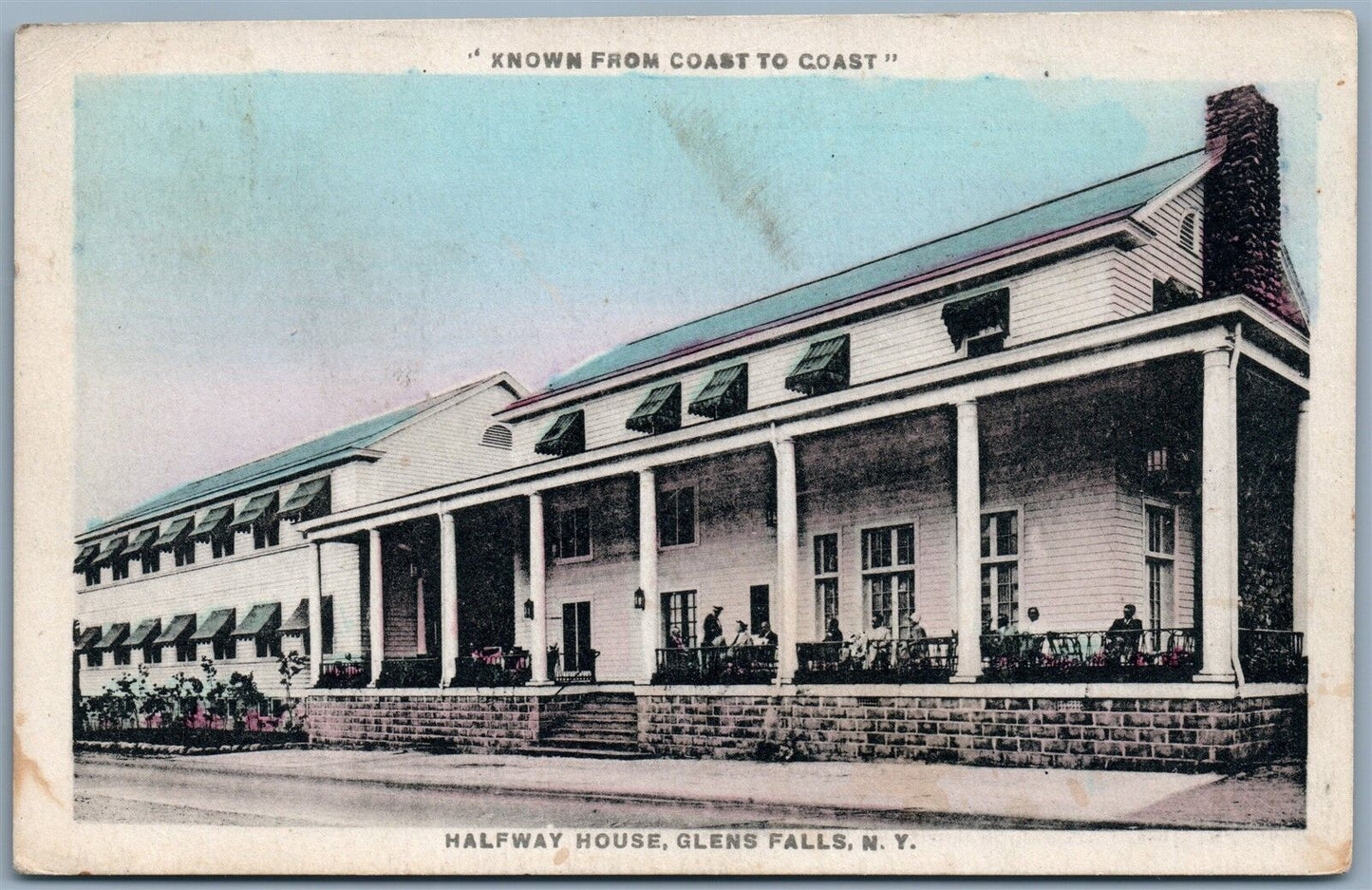 GLEN FALLS NY HALFWAY HOUSE ANTIQUE POSTCARD