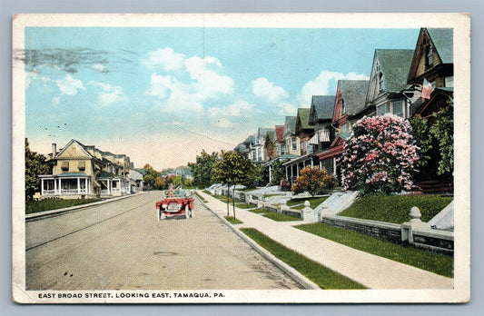 TAMAQUA PA EAST BROAD STREET ANTIQUE POSTCARD