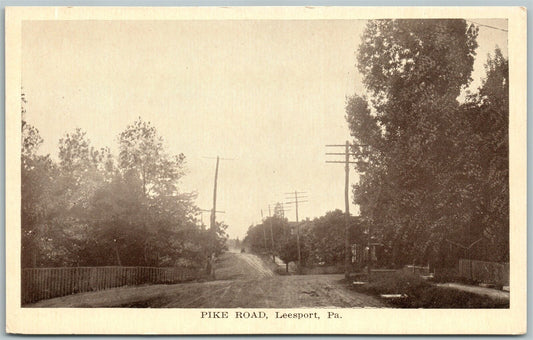 LEESPORT PA PIKE ROAD ANTIQUE UNDIVIDED POSTCARD