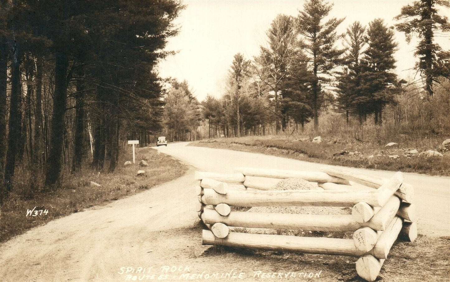 INDIAN MENOMINEE RESERVATION SPIRIT ROCK VINTAGE REAL PHOTO POSTCARD RPPC